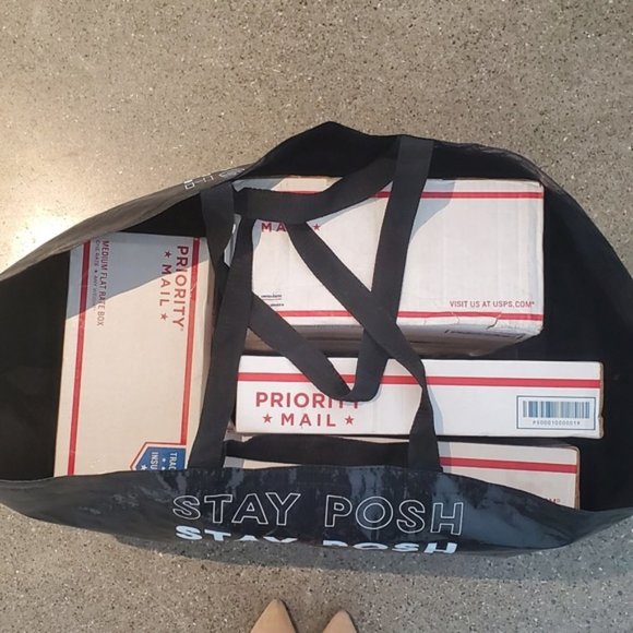 TWO Brand New Poshmark Oversized Double Handle Tote bags - Picture 11 of 14